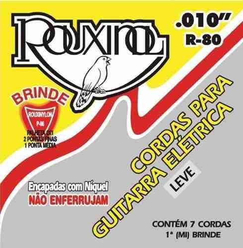 Encordoamento Rouxinol P/ Guitarra 010 R80 03 Sets + Brinde