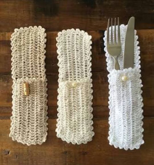 PORTA TALHER DE CROCHÊ