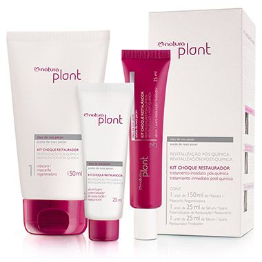 NATURA Kit Choque Tratamento Restaurador Imediato Pós-Química Plant