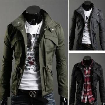 Atenção! Jaqueta de algodão dos homens de colarinho