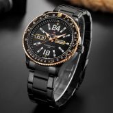 Luxo Marca NAVIFORCE Relógios Homem de Aço Completo Relógio de Quartzo Dos Homens Do Esporte À Prova