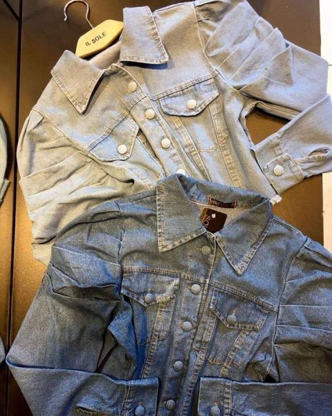 093 jaqueta jeans com botão forrado