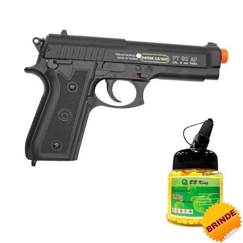 Airsoft Pistola Taurus Pt92 Slide Metal 6mm Spring + Brinde
