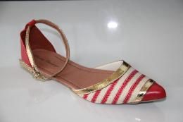 Sapatilha Chanel vermelho/Bege Dourado