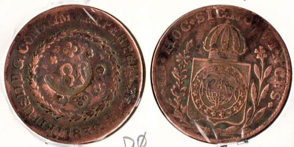 C755-1 - 80 Réis com carimbo de 40 - 1832R