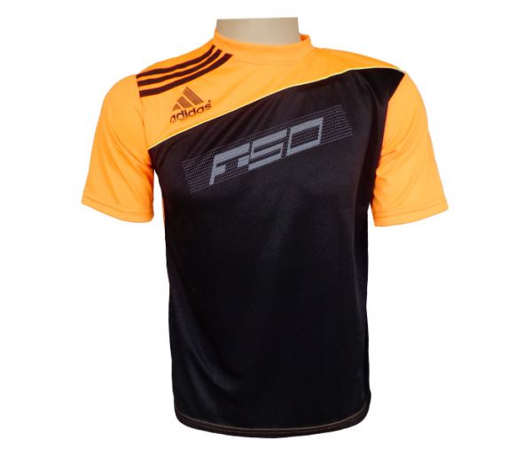 Camisa Adidas Dri Fit Preta e Laranja MOD:76779 [1ª Linha]