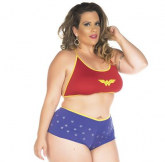 Kit Mini Fantasia Plus Size Mulher Maravilha Pimenta Sexy