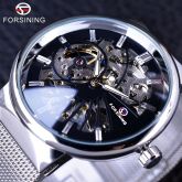Relógio Masculino Mecânico Forsining De Luxo Prata Estilo