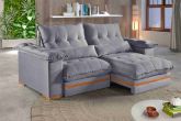 Estofado Retratil Reclinavel Leblon 290 2x120 Veludo Inca Grafite 10 Idealle