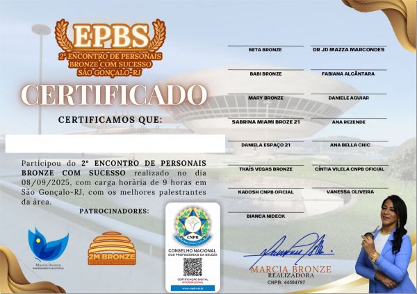 2º CONGRESSO DE PERSONAIS BRONZE COM SUCESSO