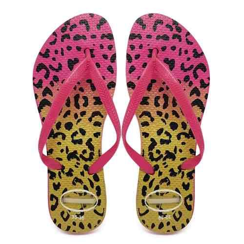 Chinelo Sandália Rasteira Feminina Estampa Tigresa