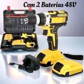 Parafusadeira Furadeira 48V 2 Baterias Com Maleta e Acessórios C