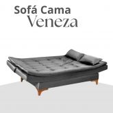 Sofa Cama Veneza Tec 195 Veludo Cinza Top Estofados