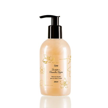 4300 CASA – SABONETE LÍQUIDO PARA AS MÃOS E CORPO JASMIM E BAUNILHA NEGRA – 245ML