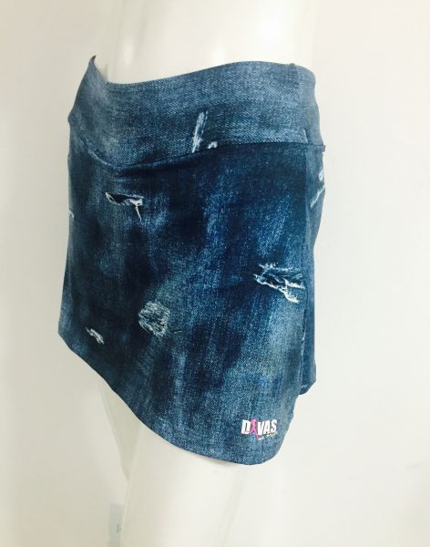 Short Saia Jeans Fitness Divas na Pista
