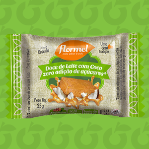Doce de leite com coco Zero Açúcar e zero glúten 25 Gramas FlorMel