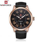 2018 Homens Relógio NAVIFORCE Marca Original Men Quartz Relógios algarismos Romanos PU Starp Luxo Ho