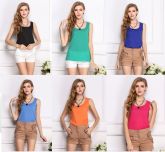 Casual  Regata Chiffon Blusa 2015