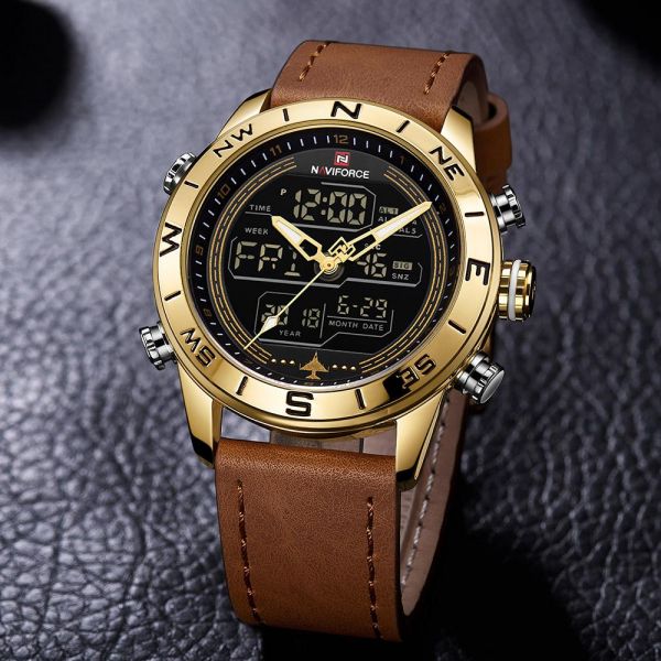 Relógio Naviforce Aviator Dourado