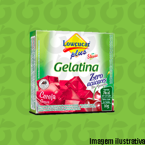 Gelatina Zero Stevia Cereja 10 Gramas Lowçúcar