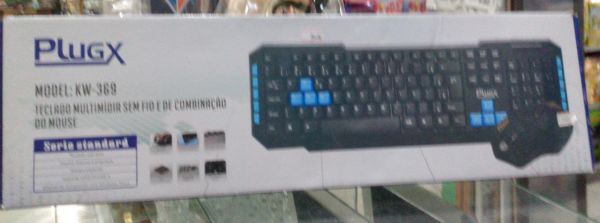 Teclado+mouse sem fio para computador plugx kw369