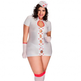 FANTASIA REQUINTE PLUS SIZE ENFERMEIRA HOT FLOWERS