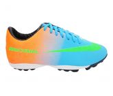 Chuteira Society Nike Mercurial Azul, Laranja e Verde MOD:11