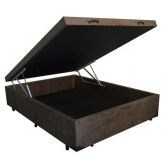 Base Bau Casal 138x188x40 Suede Marrom 2230 SR