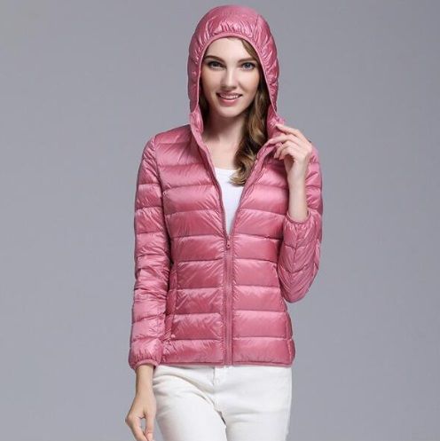 Jaqueta Puffer Feminina  Jimbo / Pena de pato / Ref. JMB01 - Rosa claro