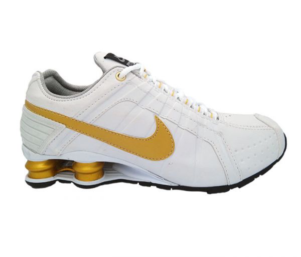 Tênis Nike Shox Junior Branco e Dourado 11961