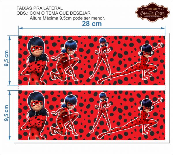 Ladybug Miraculous Papel De Arroz Comestível