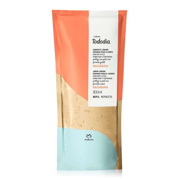 Tododia Macadâmia sabonete líquido cremoso para o corpo refil - 300ml