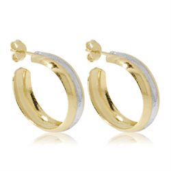 Argola com detalhe lixado prata