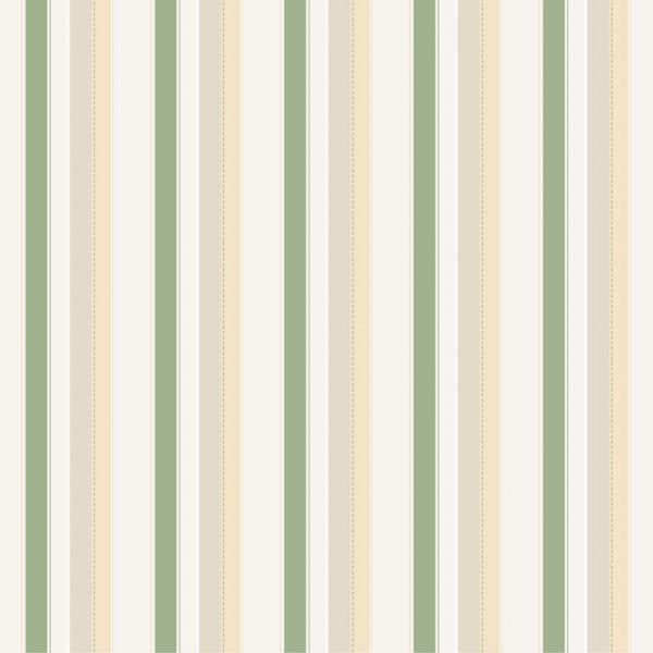 Papel de Parede Bambino's Bobinex (Nacional) - Listras (Tons de Bege/ Verde/ Branco) 3313