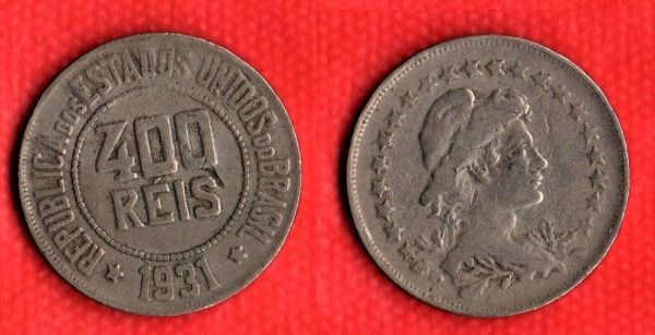 V119-4 - 400 Réis 1931 - Tiragem 1.430.500 - Ótima