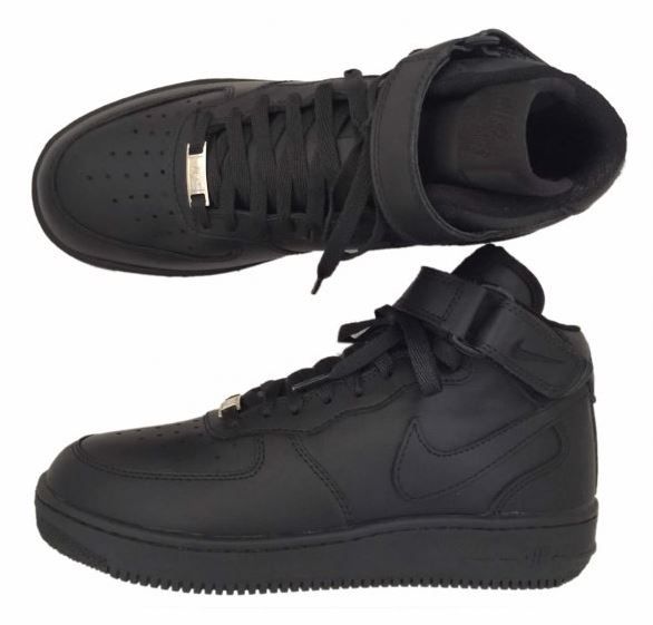 BOTA NIKE AIR FORCE FEMININO COURO PRETO - NK-5588