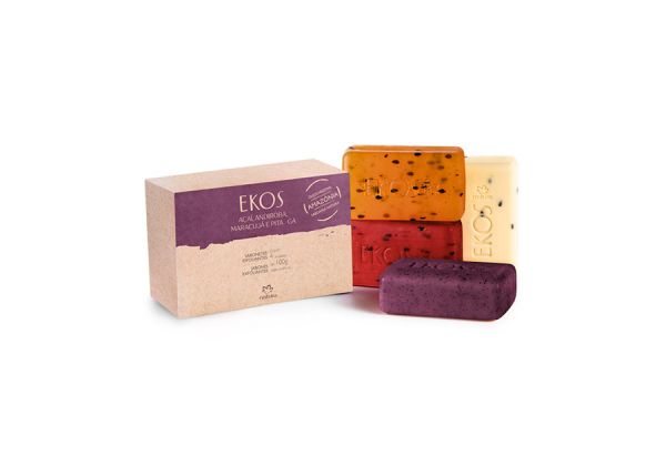 Sabonete em Barra Puro Vegetal Esfoliante Ekos - 4 unid de 100g cada