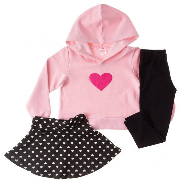 TRIJUNTO INFANTIL 3 PÇS CORAÇÃO  - MENINA DOCE