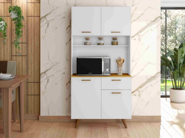 Kit Cozinha Izis 90 4P1G1N Branco Poliman