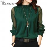 Blusa Feminina Elegante Manga Longa Mulheres De Estilo Unini