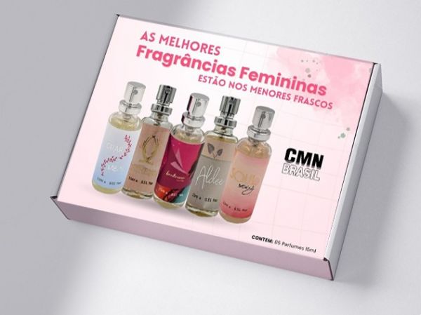 KIT COM 5 PERFUMES FEMININOS CMN-15 ML (CADA)