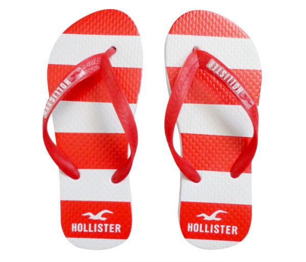Chinelo Hollister Branco e Vermelho