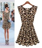 Mulheres vestido de verão 2015 nova casual festa mini venda vestidos vestidos Leopard mulheres patry
