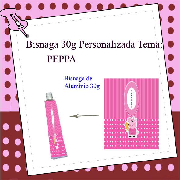 Bisnaga de Alumínio 30g Personalizada Tema PEPPA