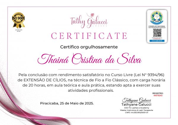 THAINÁ CRISTINA DA SILVA