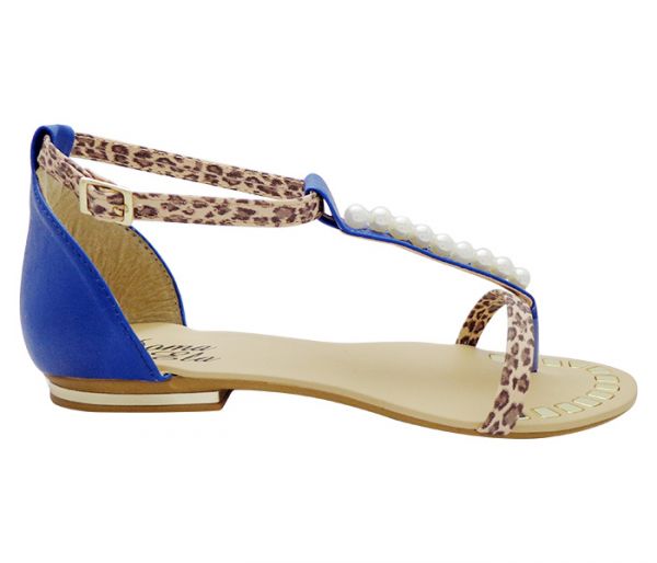 Sandálias Doma Ela Azul Pérola MOD:12665
