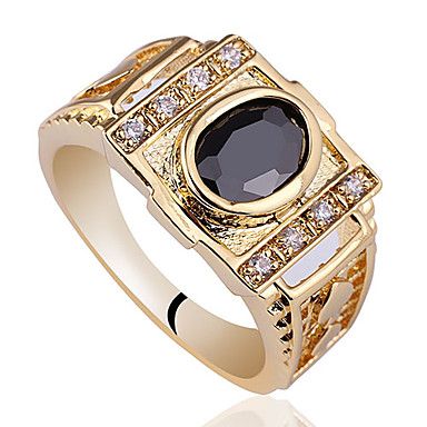 esculpida homens anel de ouro termine 925 anel de prata esterlina com 7x9mm cúbicos zircônia oval #0