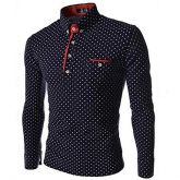 camisas de manga longa de alta qualidade da moda das bolinhas dos homens impresso #02820606