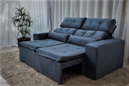 Sofa Retratil Recl Uba 2m Vel Azul 16 Diviminas