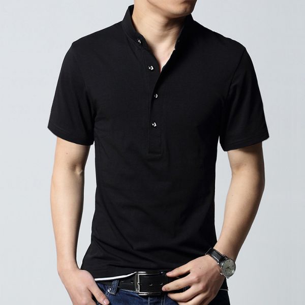 Camisa Masculina Casual Verão Polo Manga Curta Elegante Top